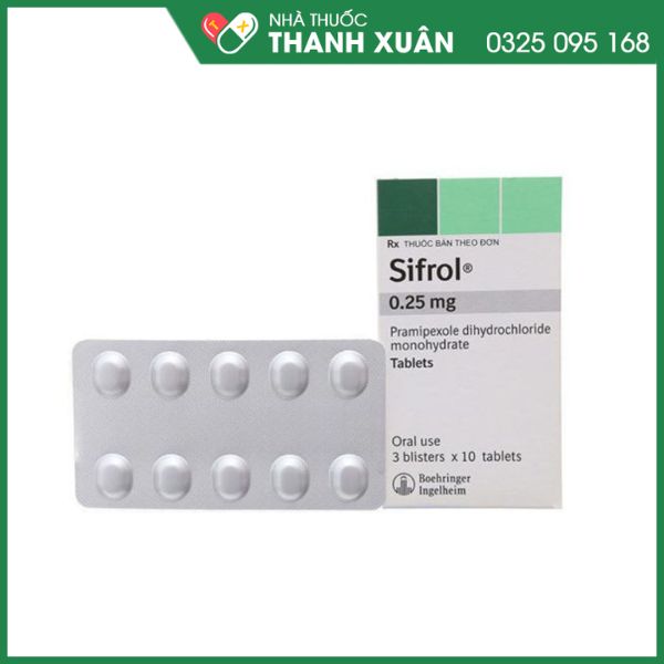 Sifrol 0,25mg điều trị Parkinson vô căn